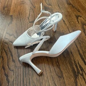 Elegant White & Silver Women's Heels